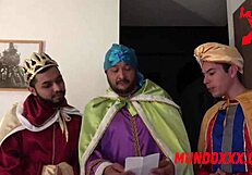 Three adult male thinkers plot to punish a defiant female in a collective way