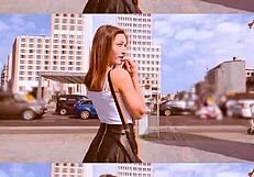 Pretty and curvaceous brunette adult film star Coco Kiss gets intimate with German hunk, Wolf Wagner