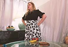 Stepping up her game with a big cocked stepmom teaching a naughty lesson
