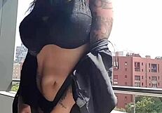 Pattern # 9: Neighbor watches and admires her big knockers MILF