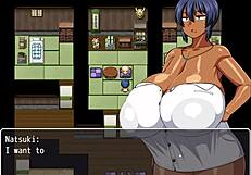 The curvaceous tanned Natsuki anime babe and the adult game H-City