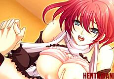 A beautiful animated red-haired vixen just masturbates you and then sucks your dick hard prior to self-grinding on your lap in different positions