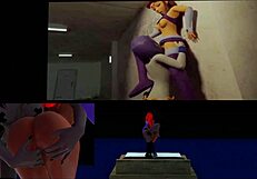 Cumming in both the pussy and ass alongside deep throat and strong anal 3D scenes with girls of the DC for Starfire
