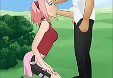 Sakura Haruno hentai naruto gamer review scenes particularly features on deepthroat skills