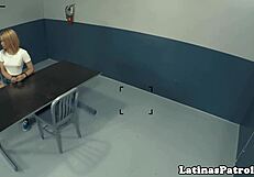 Hot Latin woman gets restrained and her face is fucked by border patrol