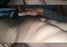 Black slutty goddess enjoys a careless hand job and throat fucking
