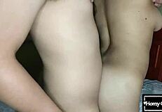 Threesome oral sex An Milf wants to send her annoying neighbor away so she pays him for sex and rides him rough