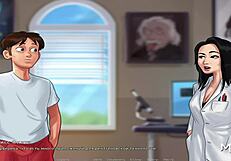 Summertime saga: Disbelief of the teacher with regard to the strange size of his cock