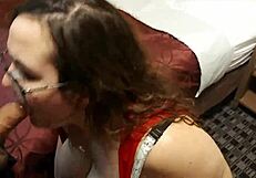 White slut receives facefuck and creampied in the hotel room