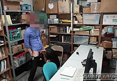 Some rookie police officer is naked and has this black lady become a part of his body