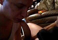 Sissy boy Brandon, gives a wild blowjob before he got wrestled in the California cage