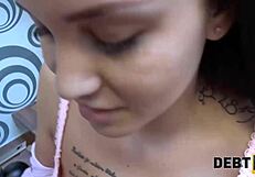 Russian minx attempt to pay owed money through teenage boy’s penis to loan shark