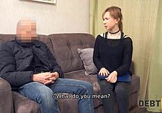 Russian minx attempt to pay owed money through teenage boy’s penis to loan shark