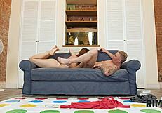 It takes Asslick new level: Redhead couple play game on Twister