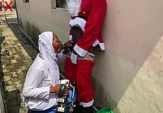 Santa brings a hardcore Christmas surprise to a sexy hijab babe. Join Red for more wild fucks!
