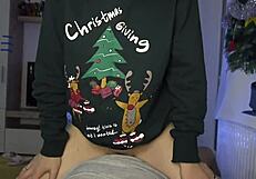 Steamy Christmas present from stepsister Anna: serious sex & oral ejaculation