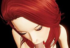 3DXChat gameplay turns into steamy sex scene with blowjob and cumshot
