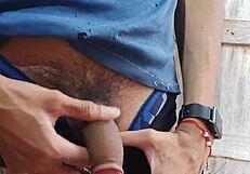 Amateur slut with tattoos on her hands tasty handjob for the big dick