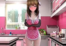 3D animated hentai with hardcore kitchen sex scene