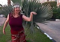 Hey, check out hot milf MariaOld teasing with huge tits in oriental cosplay style.
