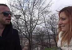 Redheaded woman sleeps with her boyfriend only for money with a German man