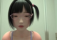 The final act of a 3D animated romance: a man save a girl from a transformed aggressor
