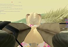 Hot teenage girl enjoying anal in the game of Roblox