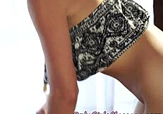 Tribbing lesbians receive a sensual massage