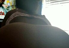 Riding on POV, on the big ass of ebony