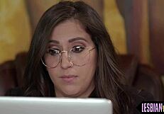 Blonde lesbian slut impresses her boss with extreme gape(face sitting)
