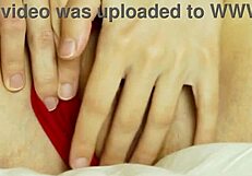 Awake hot girl rubs herself for pleasure