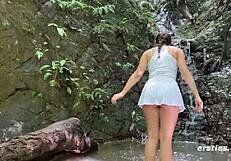 Erin takes a shower outdoor exercise when she is swimming alone it becomes a very erotic affair