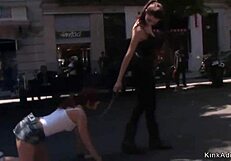 A woman with red hair and fire in her veins and her underwear takes a walk and intercourse in the open