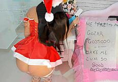 Mrs. Santa has an early Christmas gift for you - a Hitachi magic wand for ultimate pleasure.