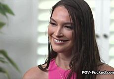 Katrina is a MILP star who likes hard sex after an interview.
