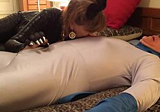 Fat cowgirl cosplays as Catwoman and gives a deep blow job