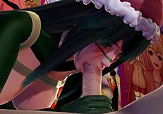 Tsuyu's New Year's Eve cosplay in 3D hentai Boku no Hero Academia