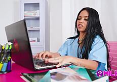 Maribel the nurse from Peru gets an unexpected raise in the form of a cock