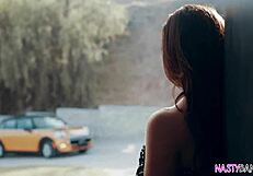 Beautiful adult film stars Cherie DeVille and Kendra Lust in hot lesbian scene.