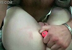 Two cocks are used to face fuck me while I am fingering myself in my baldsitter