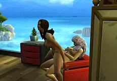 Steamy bathroom scene with my neighbor in The Sims 4
