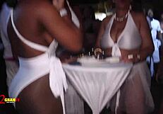 Skinny dancers strip on the beach of Phuket