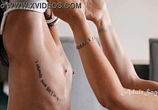 Lesbian love: young and old come together in a hot scene
