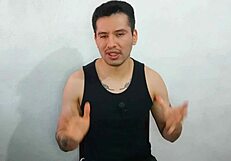 A young 21-year-old gay amateur gets his best friend’s uncle’s huge and thick cock in return for a sex story in milk.