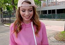 Public pickup turns into hardcore outdoor sex in this amateur video.