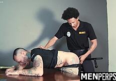 Twink gets into some hot water with a police officer in the garage
