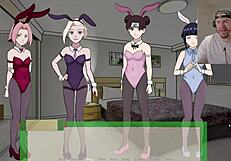 Anko supports Hinata in a hot 3 girl threesome in Jikage: Rising