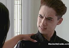 Beautiful black roommates share a white man’s big dick