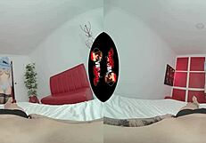 Beautiful Spanish woman Dian Rius in a VR experience in Vrlatina