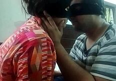 Beautiful woman with big boobs Seduces a man with a hot kissing scene